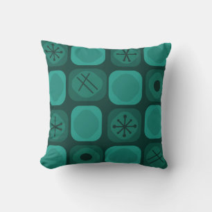 Coussin Cubes Soft Mod Art des années 1950 Turquoises