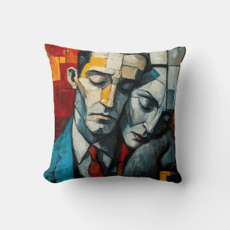 Coussin Cubism Rencontre Contemporain - Art Géométrique Gr