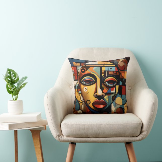 Coussin Cubisme des femmes africaines (Chaise)