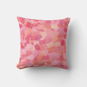 Coussin Cubisme orange rose Motif Abstrait