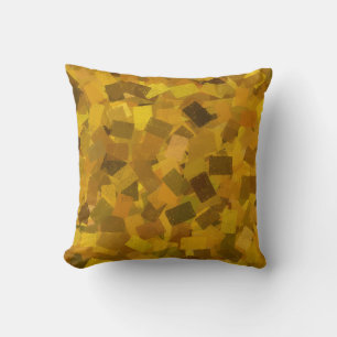 Coussin Cubisme vert Brown jaune Motif Abstrait