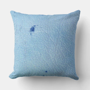 Coussin Cuir bleu rustique Faux