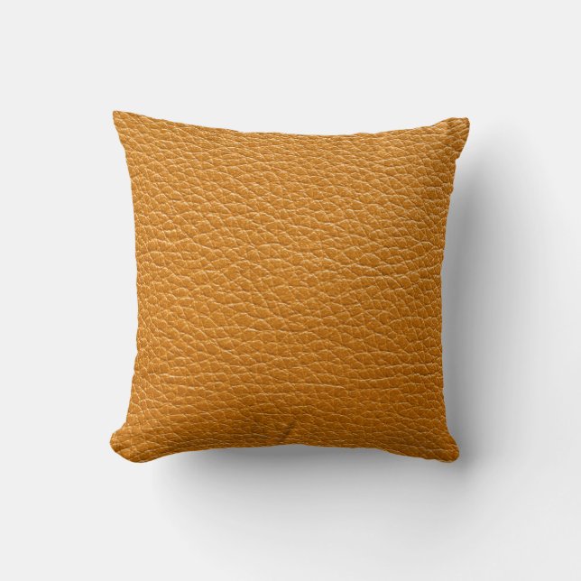 Coussin Cuir Brown, Arrière - plan de texture de fermeture (Recto)