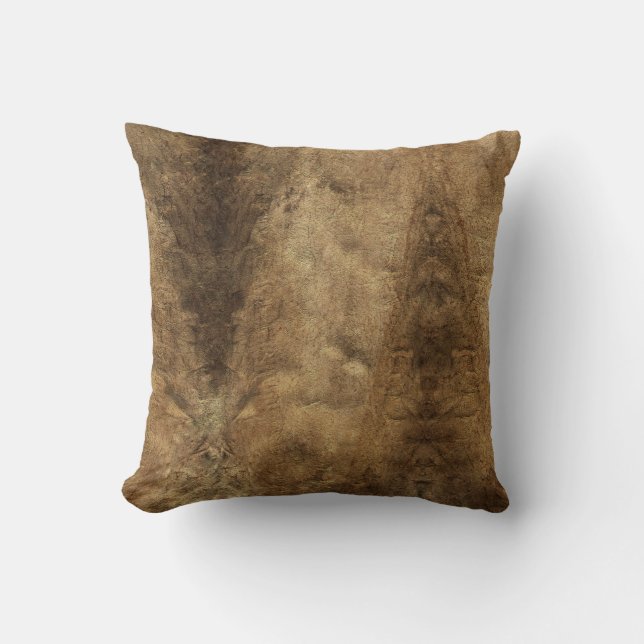 Coussin Cuir Brown de Faux (Recto)