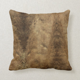 Coussin Cuir Brown de Faux