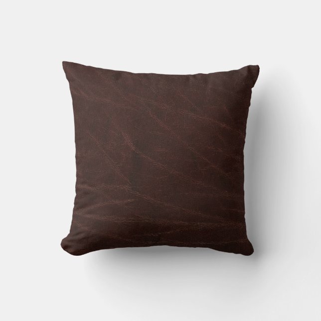 Coussin Cuir Brown foncé (Recto)