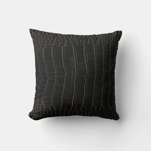 Coussin Cuir de crocodile luxueux : texture textile. (Recto)