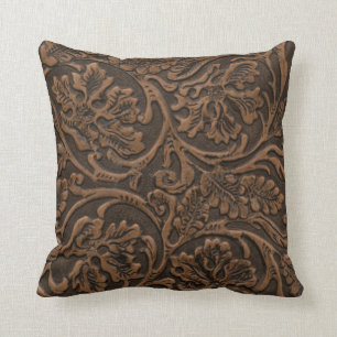 Coussin Cuir de relief rustique