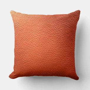 Coussin Cuir Faux Orange