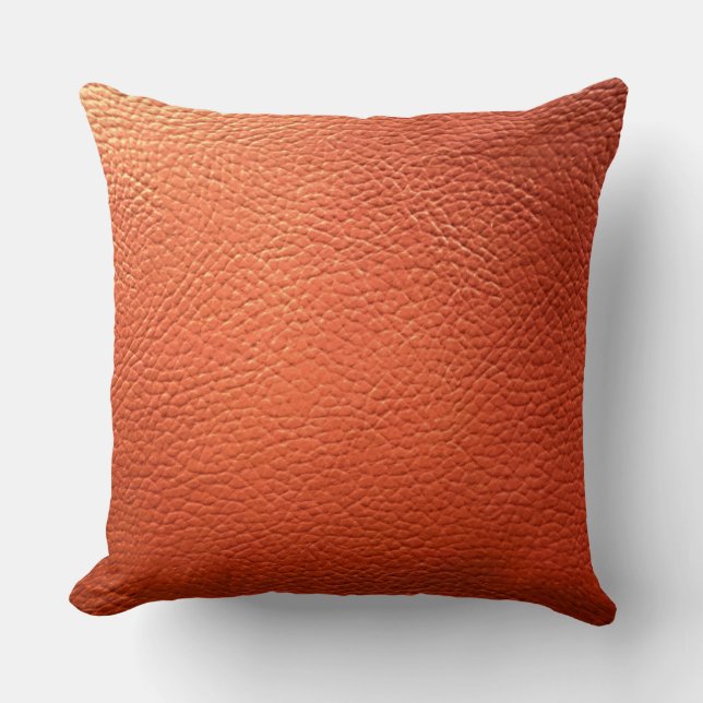 Coussin Cuir Faux Orange (Recto)