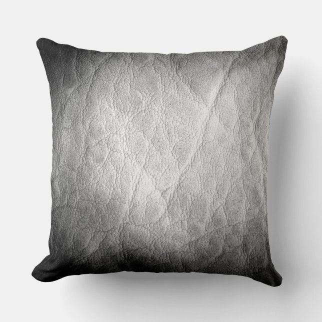 Coussin Cuir gris (Recto)