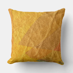 Coussin Cuir jaune