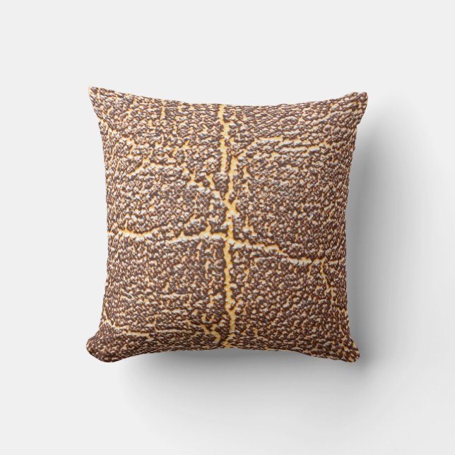 Coussin Cuir naturel couverture texture abstraite, âgée, (Recto)