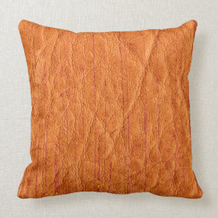 Coussin Cuir orange