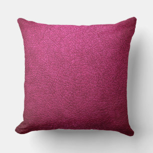 Coussin Cuir rose chaud