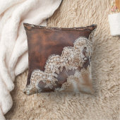 Coussin Cuir rustique, dentelle antique et perles Occident (Couverture)