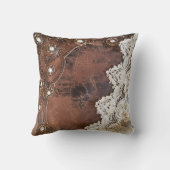 Coussin Cuir rustique, dentelle antique et perles Occident (Verso)