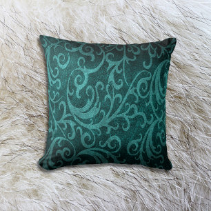 Coussin Cuir turquoise Faux Embossé