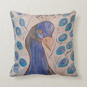 Coussin Cuisine bleu Peacock