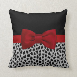 Coussin Cuisine élégante peau de léopard noir et blanc