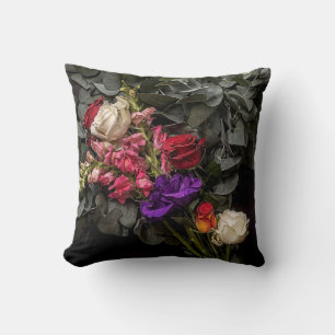 Coussin Cuisine florale peinte à l'huile numérique