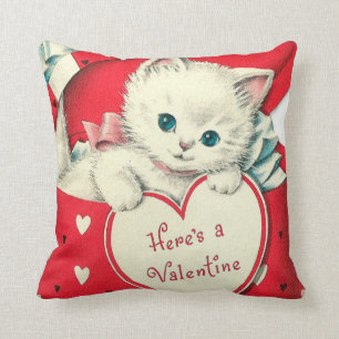 Coussin Cuisine rétro Chat Valentin vintage