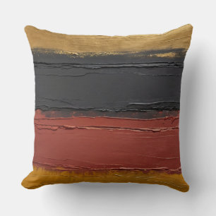 Coussin cuivre muet, ocre doré, marsala et charbon
