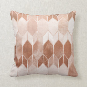 Coussin Cuivre rose Chevron d'or