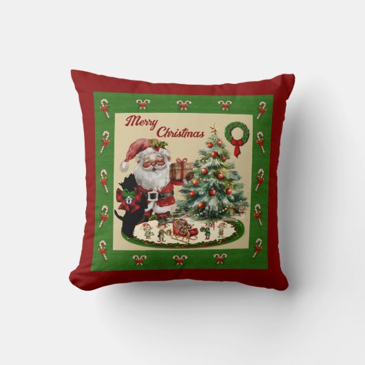 Coussin Cunningham Scottie & Père Noël Christmas (Recto)