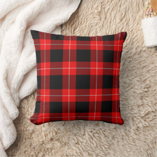 Coussin Cunningham Tartan rouge noir