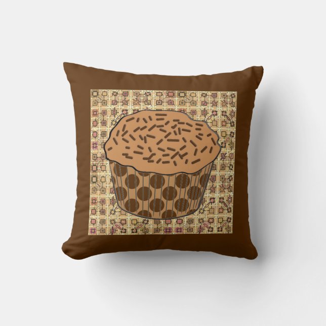 Coussin Cupcake caramel givré avec arroses (Recto)