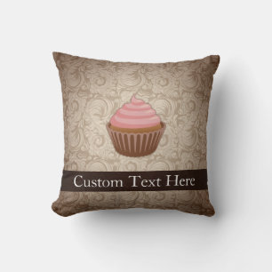 Coussin Cupcake rose/Brown