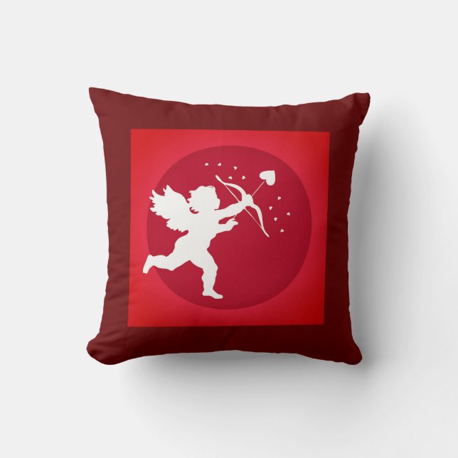 Coussin Cupid Bow Love Valentine Rouge (Recto)