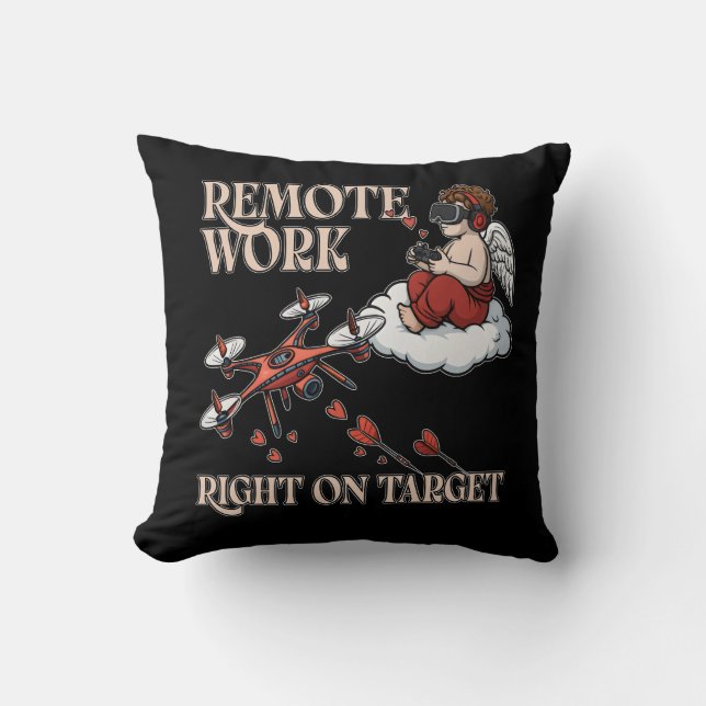 Coussin Cupid Remote Work, Valentine's Day (Recto)