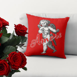 Coussin Cupide en amour Romantique Vintage Jeu d'oreiller