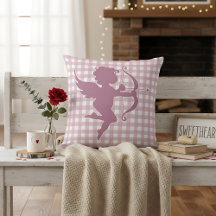 Cupidon à carreaux rose et blanc pour la Saint-Val