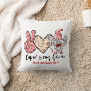 Coussin Cupidon est mon Gnome Valentines personnalisées