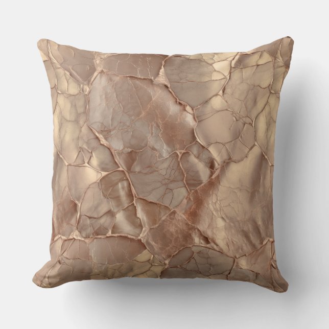 Coussin Cupper Rose Cacked, Textures Métalliques (Recto)