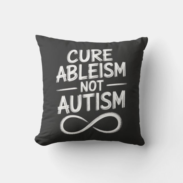Coussin Cure Ableism Not Autism Chalkboard Style Citation (Recto)