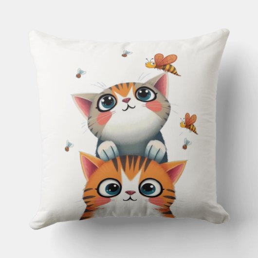 Coussin Curious Kittens & Busy Bees (Verso)