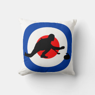 Coussin Curling Sport glace Pierre Broom Funny