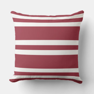 Coussin Currant foncé, rayures rouge et blanche