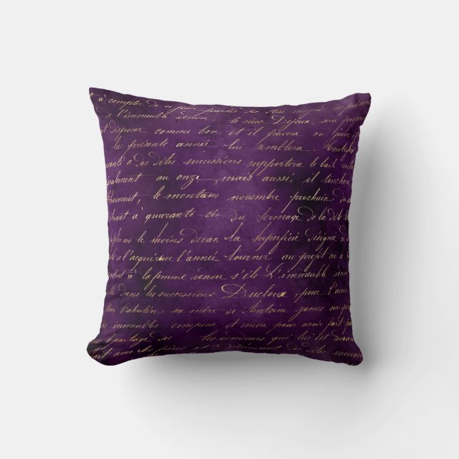 Coussin Curseur or sur violet profond (Recto)