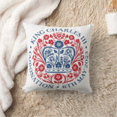 Coussin Cushion Carré de l'Emblème du Roi Charles III (Couverture)