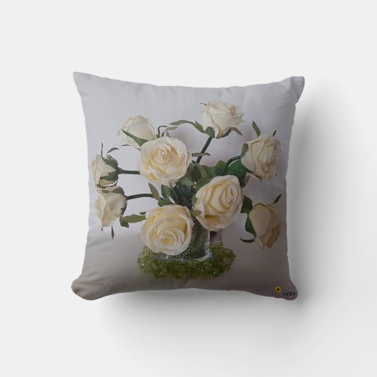 COUSSIN CUSHION DE JEU DE ROSE BLANCHE (Recto)