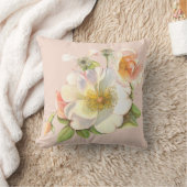 Coussin Cushion - Design Rose à la crème florale (Couverture)