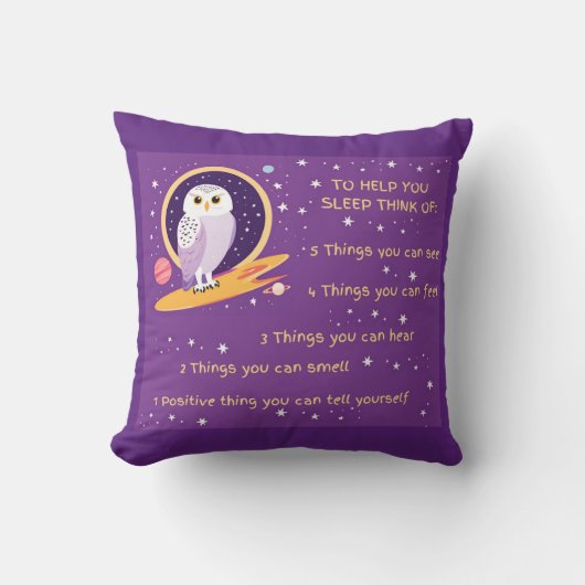 Coussin Cushion Mindfulness 5 Étapes - Logo Owl-t (Recto)