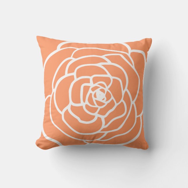 Coussin CUSHION simple moderne rose silhouette apricot (Recto)