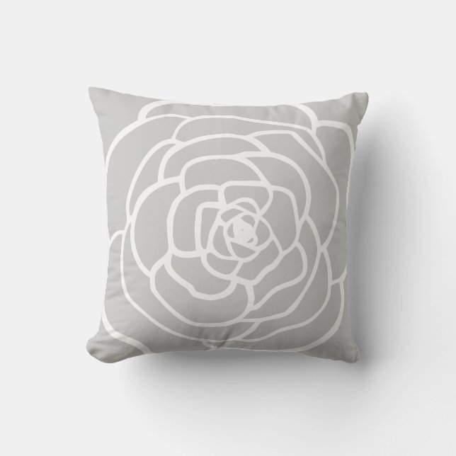 Coussin CUSHION simple rose moderne silhouette gris blanc (Recto)