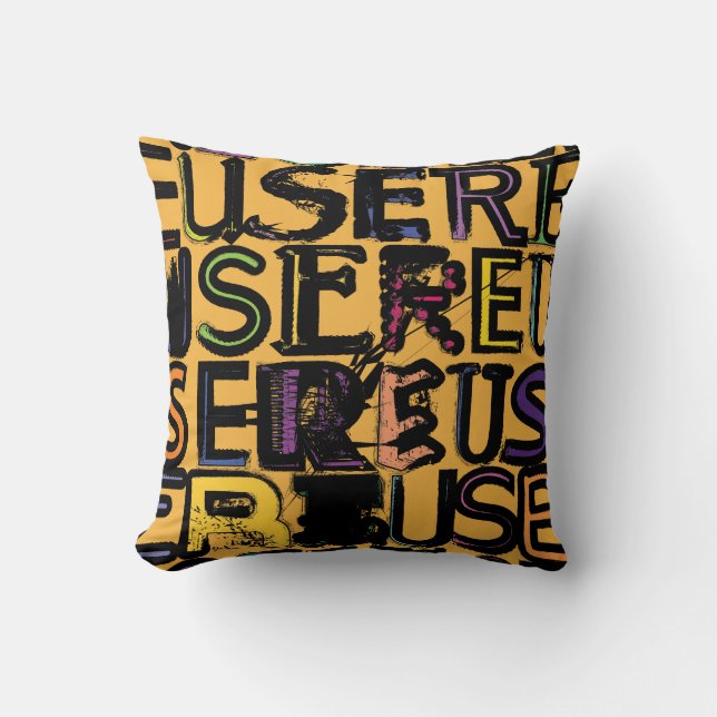 Coussin Cushion texte du RÉUTILISATEUR (Recto)